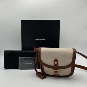 Yves Saint Laurent Canvas & Leather Shoulder Bag